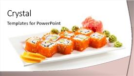  Presentation with crab - Amazing presentation theme having smelting - california maki sushi with masago backdrop and a  colored foreground