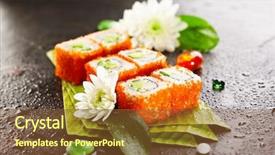  Presentation with mayonnaise - Colorful presentation theme enhanced with smelting - california maki sushi with masago backdrop and a  colored foreground