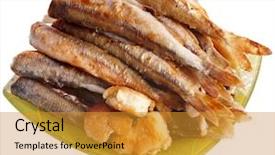  Presentation with fish ball - Amazing PPT layouts having smelting - fried smelts baltic fish backdrop and a gold colored foreground