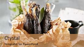  Presentation with restaurant menu - PPT layouts enhanced with smelting - restaurant fish menu - crispy background and a coral colored foreground