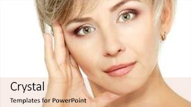  Presentation with health woman running female runner - PPT layouts having smi - attractive mid adult woman female background and a coral colored foreground