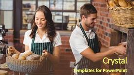  Presentation with coffee shop - PPT theme enhanced with smile at the coffee shop background and a tawny brown colored foreground