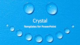  Presentation with water droplet drops on plant - Audience pleasing theme consisting of smile balloon - funny face made of water backdrop and a teal colored foreground