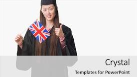  Presentation with young woman wearing boxer gloves - Colorful slides enhanced with smile doing ok sign thumb backdrop and a  colored foreground