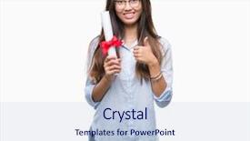  Presentation with 360 degree cameras - PPT theme consisting of smile doing ok sign thumb background and a  colored foreground