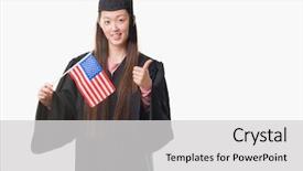  Presentation with united states flag - Slide deck consisting of smile doing ok sign thumb background and a  colored foreground