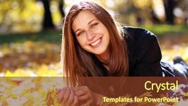  Presentation with beautiful young woman getting face - PPT layouts featuring busses - expressive woman holding phone background and a coral colored foreground.