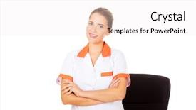  Presentation with teamwork nurse doctor - Colorful slide set enhanced with smile female doctor or nurse backdrop and a white colored foreground