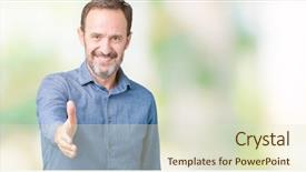  Presentation with elegant - Beautiful PPT theme featuring smile greet - handsome middle age elegant senior backdrop and a soft green colored foreground