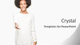  Presentation with african american in computer lab business - Slide deck enhanced with smile greet - young african american man background and a white colored foreground