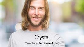  Presentation with long hair man - Amazing slide deck having smile greet - young handsome man with long backdrop and a white colored foreground