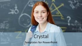  Presentation with pretty girl - Amazing slide set having trigonometry - pretty girl with toothy smile backdrop and a light blue colored foreground