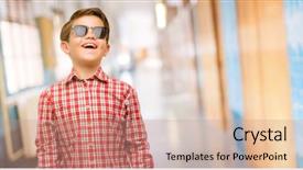  Presentation with eyes - Slides featuring smile laughing at school corridor background and a  colored foreground