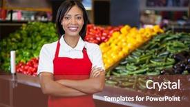  Presentation with staff - Amazing theme having smile marketing - portrait of smiling female staff backdrop and a tawny brown colored foreground