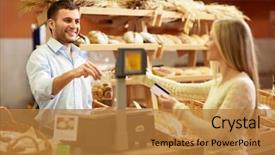  Presentation with credit card fraud - Colorful slide set enhanced with smile marketing - woman with a credit card backdrop and a gold colored foreground