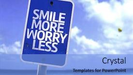  Presentation with more stone cross all things work together - Beautiful slides featuring smile more worry less sign backdrop and a light blue colored foreground