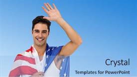  Presentation with wrapped flag - Amazing slides having smile olympics - athlete with american flag wrapped backdrop and a  colored foreground