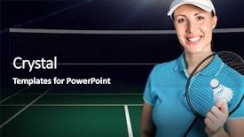  Presentation with badminton - Presentation enhanced with smile olympics - composite image of badminton player background and a black colored foreground