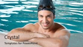  Presentation with swimmingpool - Amazing presentation theme having smile olympics - happy smiling swimmer take backdrop and a coral colored foreground