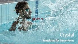  Presentation with swimming - Cool new presentation with smile olympics - swimmer man happiness swimming athlete backdrop and a light blue colored foreground