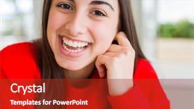  Presentation with teeth - Slide set consisting of smile on face showing teeth background and a  colored foreground