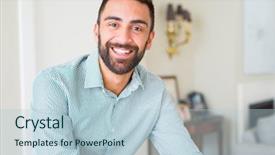  Presentation with cheerful - PPT theme with smile on face showing teeth background and a  colored foreground