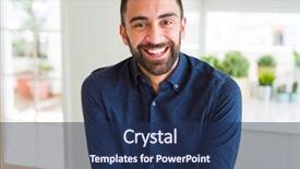  Presentation with gold man smile - Beautiful PPT layouts featuring smile on face showing teeth backdrop and a  colored foreground