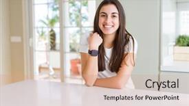  Presentation with teeth - Beautiful presentation theme featuring smile on face showing teeth backdrop and a  colored foreground