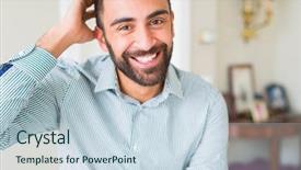  Presentation with cheerful - Presentation theme consisting of smile on face showing teeth background and a  colored foreground