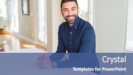  Presentation with face expression recognition - Cool new presentation with smile on face showing teeth backdrop and a ocean colored foreground