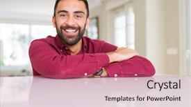  Presentation with gold man smile - Slides consisting of smile on face showing teeth background and a  colored foreground