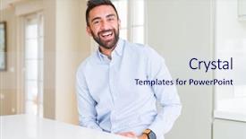  Presentation with cheerful - Presentation having smile on face showing teeth background and a  colored foreground