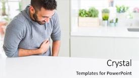  Presentation with gold man smile - Amazing presentation theme having smile on face showing teeth backdrop and a  colored foreground