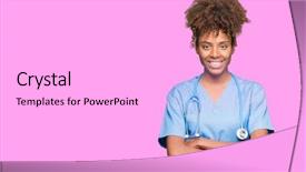  Presentation with motherhood and african american - Slide deck with smile professional life - young african american doctor woman background and a white colored foreground