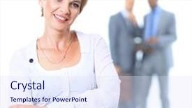  Presentation with women glass ceiling business cartoon - Presentation theme with smile professional life - young smiling business women background and a  colored foreground