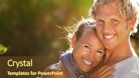  Presentation with young happy couple - Amazing theme having smile teeth - happy young couple outdoors shallow backdrop and a tawny brown colored foreground