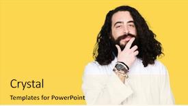  Presentation with jesus christ - Theme featuring smile with crossed arms background and a yellow colored foreground