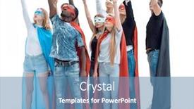  Presentation with audience - Colorful slide set enhanced with smiles-speaker-offering-to-join backdrop and a teal colored foreground