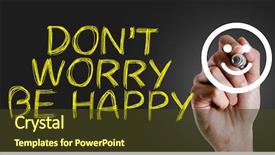  Presentation with dont worry - Colorful PPT layouts enhanced with free smiley - hand writing the text don't backdrop and a tawny brown colored foreground