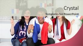  Presentation with home - Presentation design consisting of smiley balls - french fans at home background and a light gray colored foreground