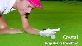  Presentation with rustic wedding green gold - Cool new presentation with smiley balls - golf green hole course woman backdrop and a tawny brown colored foreground