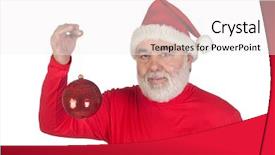  Presentation with bright white - Colorful PPT layouts enhanced with smiley balls - santa claus holding a bright backdrop and a  colored foreground