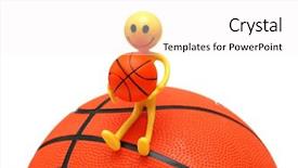  Presentation with scroll paper isolated on white - Audience pleasing presentation consisting of smiley balls - smilie with basketball isolated backdrop and a  colored foreground