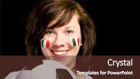  Presentation with female soccer - Audience pleasing presentation theme consisting of smiley balls - young happy female with italian backdrop and a tawny brown colored foreground