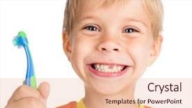  Presentation with teeth - Colorful PPT theme enhanced with smiley boy without one teeth backdrop and a coral colored foreground