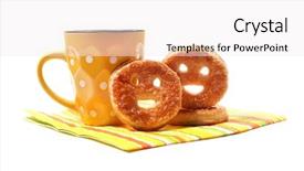  Presentation with cookies - Presentation design consisting of smiley cookies cup with cookies background and a white colored foreground