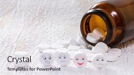  Presentation with healthy food medical bottle - Presentation theme featuring smiley face in medical background and a white colored foreground