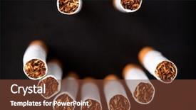  Presentation with cigarettes - Colorful PPT theme enhanced with smiley face made of cigarettes closeup view backdrop and a tawny brown colored foreground