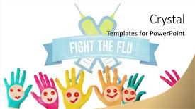  Presentation with hands and face - Audience pleasing slide set consisting of smiley faces against flu shot backdrop and a white colored foreground