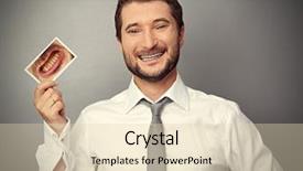  Presentation with yellow and teal design no picture - Audience pleasing presentation theme consisting of smiley healthy man holding picture backdrop and a  colored foreground